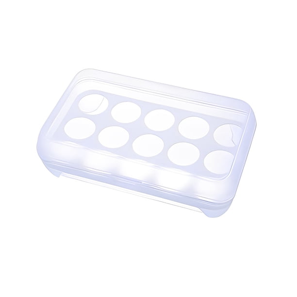 Caja de almacenamiento de huevos de 15 rejillas, contenedores de almacenamiento de refrigerador con tapa, cajas de mantenimiento fresco, soporte Almacenamiento y organización del hogar Blanco Yuarrent HA082534-03