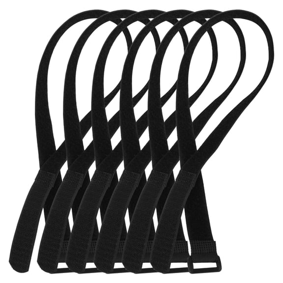 IBASETOY 6Pcs Patio Umbrella Tie Strap Adjustable Black Reusable Fixing Strap for Outdoor Use
