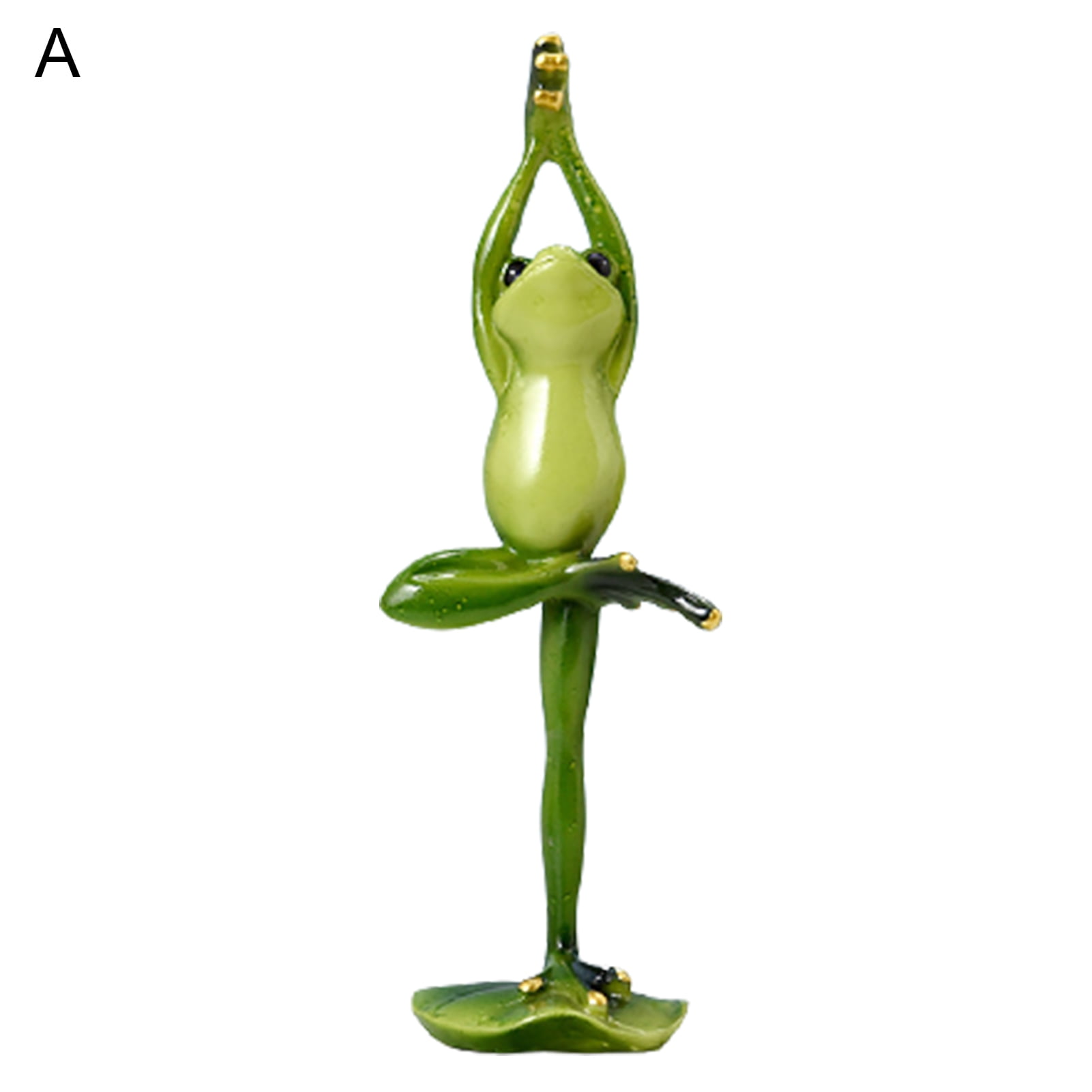 Lohuatrd Frog Figurine MultiColor Yoga Posture Full of Vitality Resin