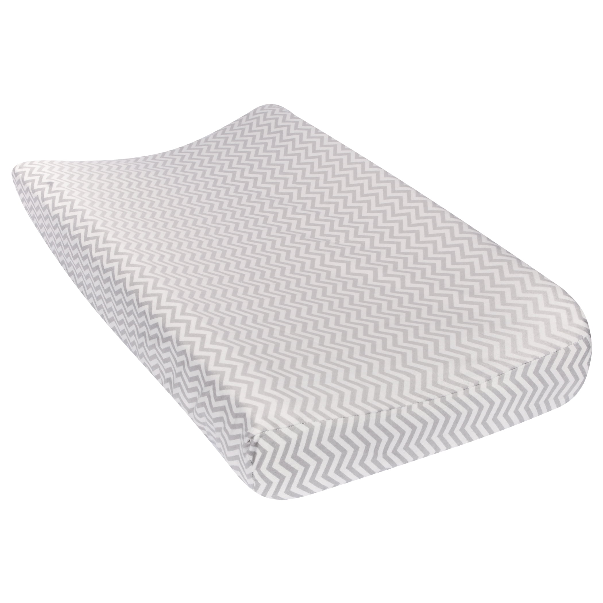 Gray Chevron Deluxe Flannel Changing Pad Cover