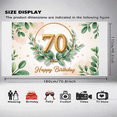 thumbnail image 6 of Elegant Design Happy Birthday Banner Decorative Green Leaves Gold Number 70 for Milestone Celebration Indoor Party Event, 6 of 7