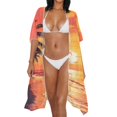 thumbnail image 3 of HELLHERO Breathable Bathing Suit Cover Up for Vacation High Quality Fabrics One Size Swim Coverup Sunset Palm, 3 of 6