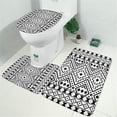 thumbnail image 2 of Black Geometric Diamond Pattern Bathroom Rugs Sets 3 Piece,Toilet Cover Set,Absorbent Non Slip Bathroom Mats Sets with U-Shaped Contour Rug Toilet Rug Set, 2 of 5