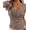 Khaki, variant on Summer Tops for Women Short Sleeve Lace Trim Slim Fitted Henley Tee Shirts Y2K Fashion Clothing