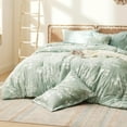 thumbnail image 2 of King Comforter Set - 7 Pieces Sage Green Floral Bedding Sets King Bed in a Bag with Botanical Flowers Comforter, Sheets, Pillowcases & Shams, 2 of 7