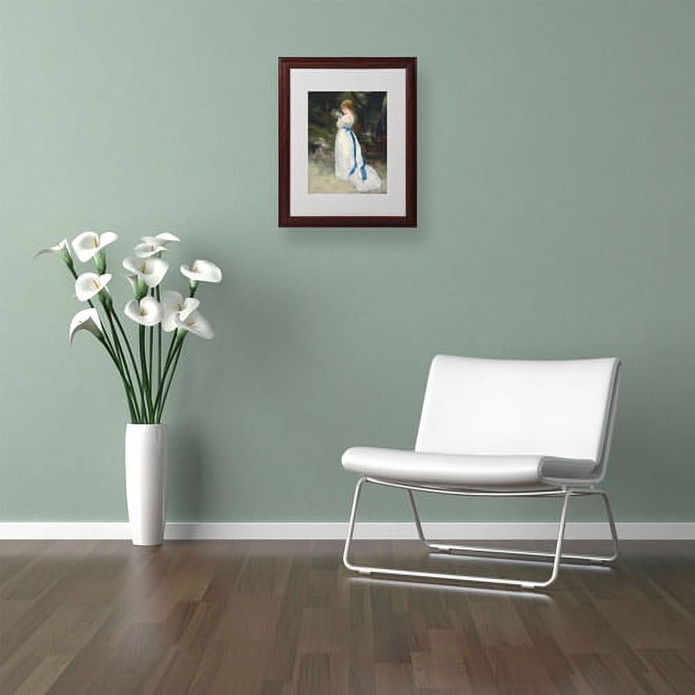 Trademark Fine Art "Lady In White" Canvas Art by Pierre Renoir, Wood Frame