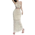 thumbnail image 2 of Womens Crochet Maxi Skirt Summer Beach Skirt Cover Up Elegant Lace Hollow out Boho Skirts Long Skirts, 2 of 5
