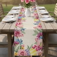 thumbnail image 4 of Easter Flowers Table Runner 90 Inches, Eggs Spring Floral Rustic Vintage Bed Runner Dresser Scarves Tabletop for Indoor Outdoor Parties/Ceremony/Banquet, 13" x 90", 4 of 8