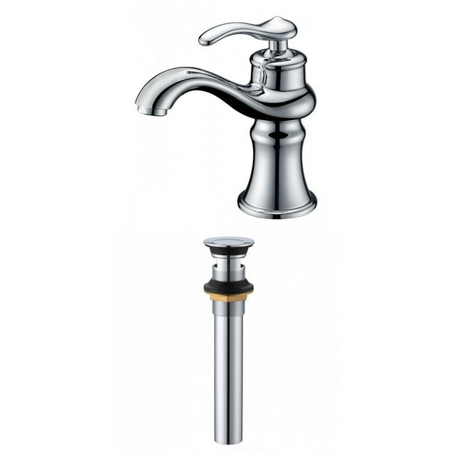 American Imaginations AI-33670 1 Hole CUPC Approved Lead Free Brass Faucet Set In Chrome Color - Overflow Drain Incl.