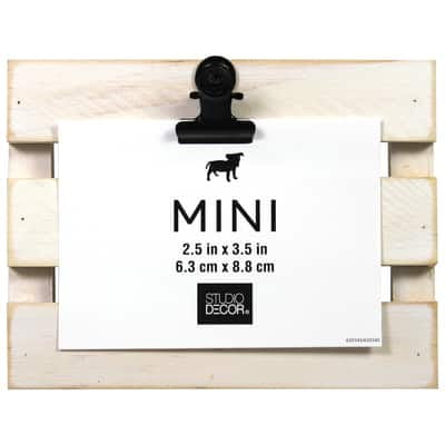 24 Pack: Natural Slatted 2.5" x 3.5" Mini Clip Frame by Studio Decor