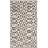 SAFAVIEH Montauk Corrine Geometric Cotton Area Rug, Ivory/Grey, 2'6" x 4'