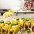 thumbnail image 7 of Kitchen Tongs Stainless Steel Pancake Clip,V-Shaped Taco Holder Clip with Heat-Resistant Rubber Handle for Homemade Crispy Tacos,Nachos,Tostadas | Kitchen Tool for Frying Corn/Flour Tortillas, 7 of 7