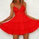 thumbnail image 1 of Vestido Vestido de tirantes para mujer Vestido de tirantes sexy con costuras de encaje de verano sin espalda (Rojo XL) Cgtredaw Rojo T XL para Mujer, 1 of 6