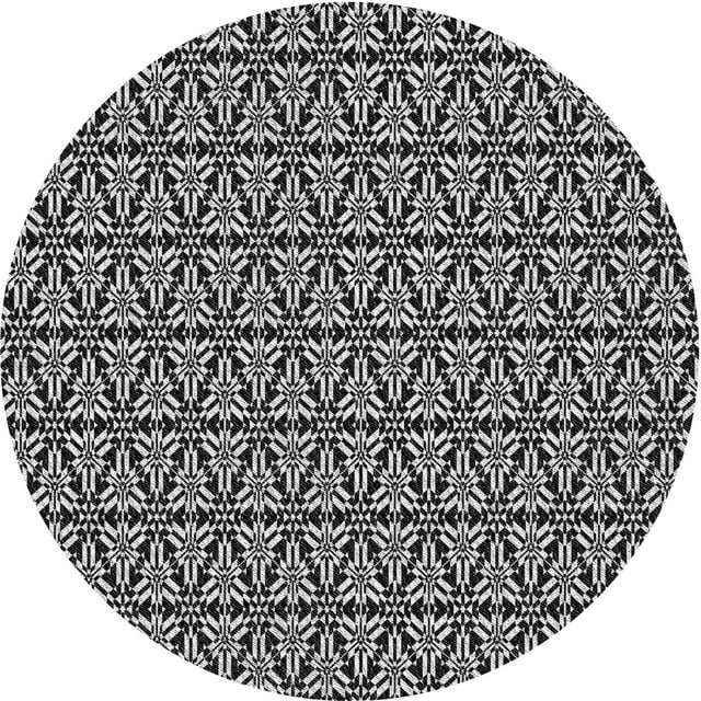 Ahgly Company Machine Washable Indoor Square Transitional Midnight Gray Area Rugs, 3' Square