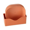 thumbnail image 4 of Set of 5 Plastic Plates With Holder Durable Shatterproof Deep Plates Solid  A, 4 of 8