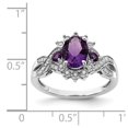 thumbnail image 3 of Primal Silver Sterling Silver Rhodium Diamond and Amethyst Ring, 3 of 5