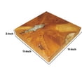 thumbnail image 5 of Benjara 11" Tabletop Platform- Resin Details- Square- Natural Brown Teak Wood, 5 of 6