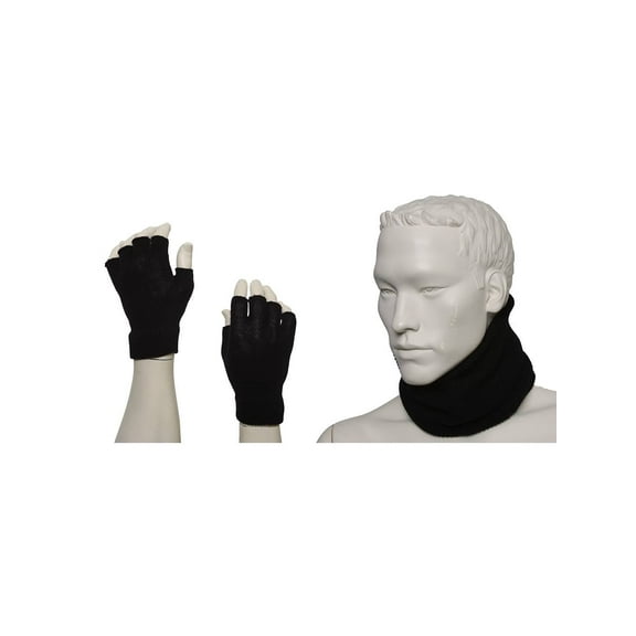 GT Winter Kit - Neck Gaiter   Fingerless Gloves - Black