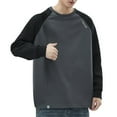 thumbnail image 1 of Wyzesi Plus Size Sweatshirt Hoodies for Men Male Patchwork Contrasting Raglan Sleeve Round Neck Sweatshirt with Inner Long Sleeves, 1 of 5