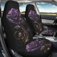 thumbnail image 4 of XYZCANDO Elegant 2-Pack Front Car Seat Covers with Purple Gold Rose - Durable Breathable Protector For Car Interior Decor, 4 of 10