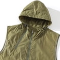 thumbnail image 7 of QATAINLAV Mens Sleeveless Golf Vest Lightweight Loose Hooded Cargo Jackets Summer Zip Up Softshell Windproof Outerwear with Pockets, Army Green, XL, 7 of 7