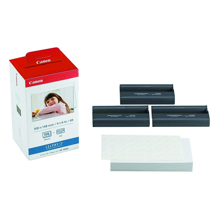 Canon KP-108IN Ink Paper Set - 324 Prints, 4x6 Glossy Paper Canon KP-108IN Ink Paper Set - 324 Prints, 4x6 Glossy Paper