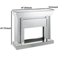 thumbnail image 5 of Wood and Mirror Electric Fireplace with Embedded Faux Crystals, Clear, 5 of 5