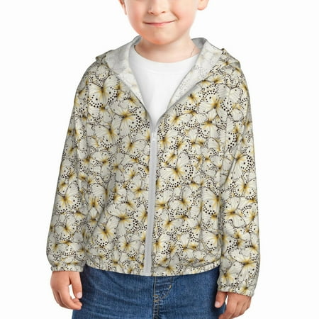 

Vsdgher Different Butterflys Kids Sun Protection Hoodie with Zip Rash Guard Tops Children s Long Sleeve Sun Protection Clothing - 2 Years