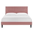 thumbnail image 4 of Modway Yasmine Channel Tufted Velvet King Platform Bed in Dusty Rose, 4 of 8