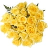 Yellow Sunshine Roses 18 stem with Designer Vase