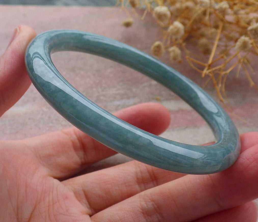 Green Natural A JADE Jadeite Bangle Bracelet 58 mm 684725 TN