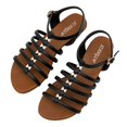 thumbnail image 4 of Deago Women's Flat Sandals Soft Straps Slip-on Open Toe Light Weight Elastic Slingback Comfort Casual Walking Sandals, 4 of 7