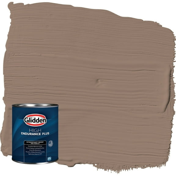 Glidden HEP Peppered Pecan / Tan Satin Exterior Paint with Primer, 1 Quart