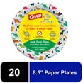 thumbnail image 1 of Glad For Kids 8.5" Dinosaurs Round Paper Plates 20 ct, 1 of 5