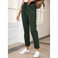 thumbnail image 3 of Eytino Womens Pants Casual Corduroy Pants for Women Drawstring Elastic High Waist Straight Leg Pants Loose Comfy Trousers with Pockets Green M, 3 of 8