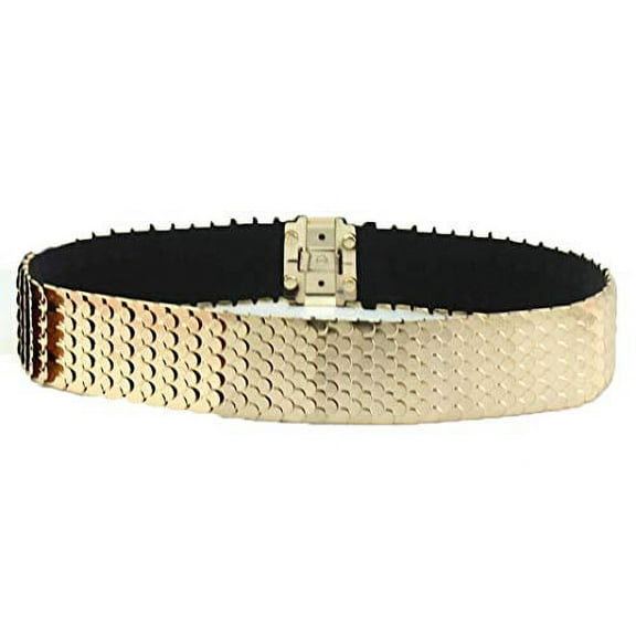 Womens Full Metal Sleek Mirror Plate Waistband Belt Chain Dress Decorated Skinny Golden Silver Belt