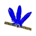 thumbnail image 5 of Mardi Gras Headband Feathered Crystal Flapper Headpiece for Masquerade Party Oversized Feathered Elastic Headband, 5 of 7