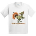 thumbnail image 3 of Inktastic Happy Thanksgiving Dinosaur Youth T-Shirt, 3 of 5
