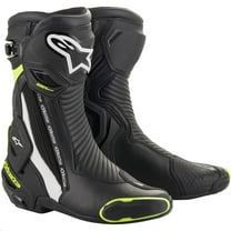 Alpinestars Men's SMX Plus V2 Motorcycle Riding Boot, Black/White/Yellow, 41