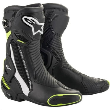 Alpinestars Men's SMX Plus V2 Motorcycle Riding Boot, Black/White/Yellow, 43