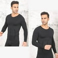 thumbnail image 5 of APEXFWDT Men's Lightweight Compression Workout Top Stretchy Slim-Fit Long Sleeve Crew Neck Tee Shirt Activewear,XXL,Black, 5 of 8