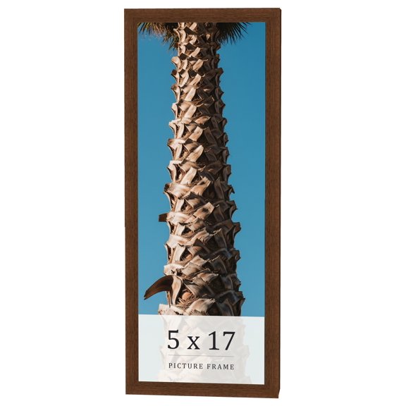 5x17 In Brown Real Wood Picture Frame Width 1.25 inches | Interior Frame Depth 0.5 inches | Galvin