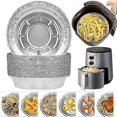 thumbnail image 2 of 10/50pcs Air Fryer Liner Round Aluminium Trays Containers Aluminum Foil Tin Box Home, 2 of 5