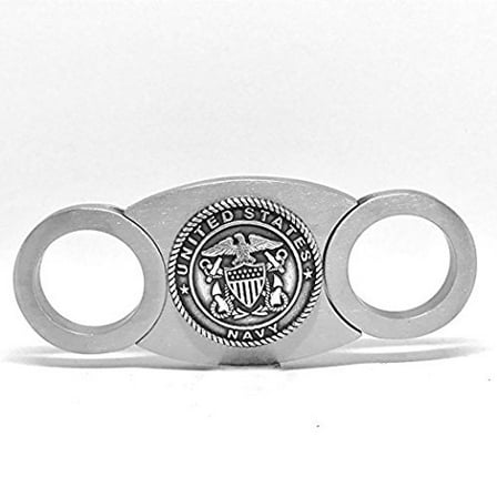 Self-Sharpening Double Guillotine Cigar Cutter – (Navy – Metallic)