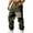 Army Green, variant on Men's Trousers with Webbing Four Strapped Casual Loose Fitting Tapered Leg Sweatpants Sweatpants Khaki S