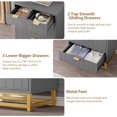 thumbnail image 6 of EastVita Modern 5 Drawer Dresser Wide Chest with Gold Metal Legs and Handles Wood Storage Organizer for Bedroom Living Room Hallway Grey, 6 of 6