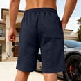 thumbnail image 4 of GrmtClth Men's Textured Knit Shorts Soft Casual Elastic Drawstring Loungewear with Pockets Comfortable Daily Fashion Wear Shorts Navy 3XL, 4 of 4