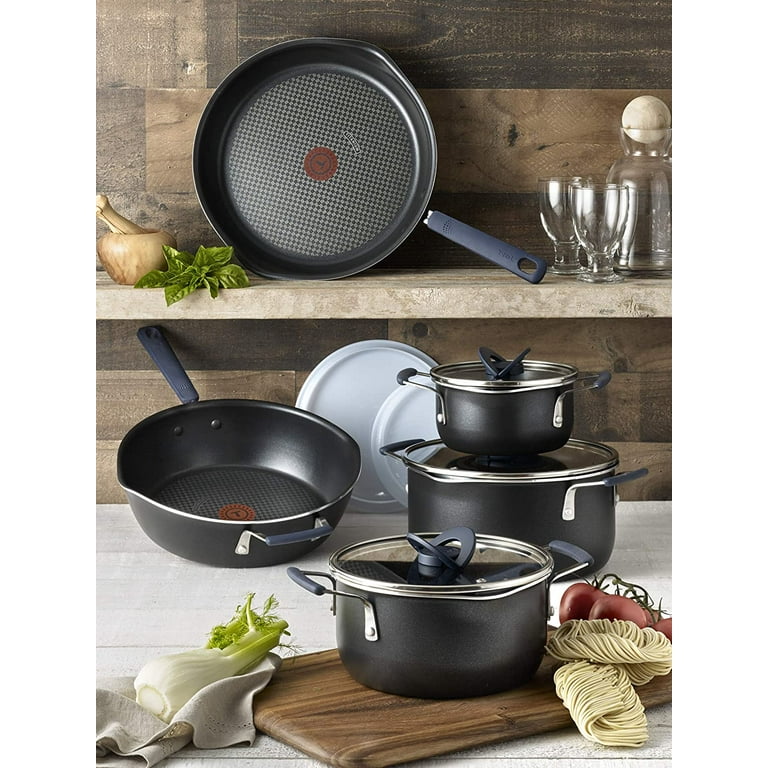 T-fal Stainless Steel Cookware Set 11 Piece Induction, Pots and Pans, Dishwasher  Safe