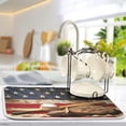 thumbnail image 5 of FREEAMG American Flag Baseball Dish Drying Mat for Kitchen Counter, Ultra Absorbent Reversible Microfiber Dishes Drying Rack Pad Heat-resistant Mats 18x24in, 5 of 7