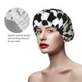 thumbnail image 4 of Disketp 3d Black And White Checkerboard Tunnel Shower Caps,Reusable Shower Cap For Women, Double Layer Waterproof Hair Cap, Large Size For All Hair Lengths,For Girls Spa Home Salon Use, 4 of 9